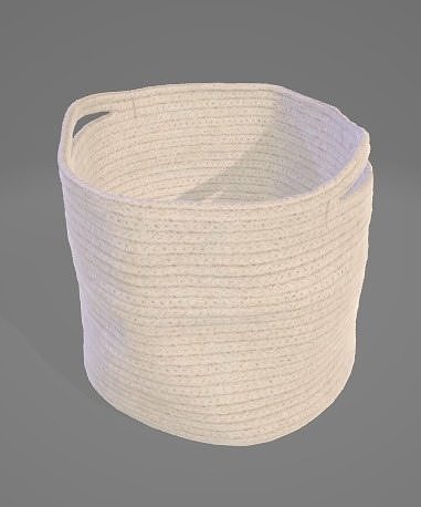 Big Basket With Handle 3D Asset 3D model