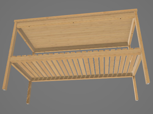 Bench With Storage 3D Asset 3D model_2