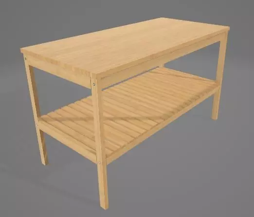 Bench With Storage 3D Asset 3D model_0