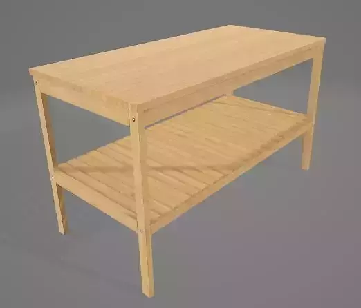 Bench With Storage 3D Asset 3D model