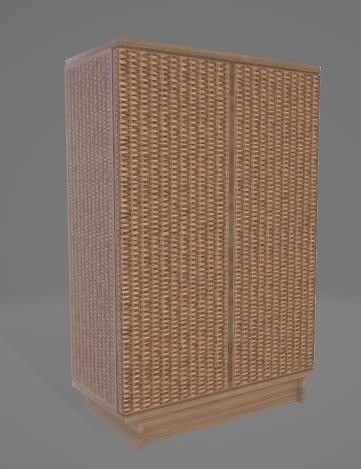 Bamboo Cabinet 3D Asset 3D model