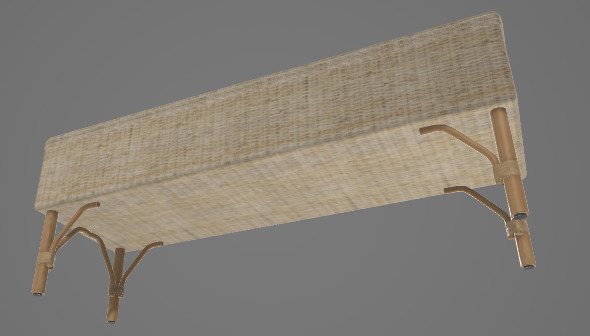 Bamboo Bench 3D Asset 3D model_2