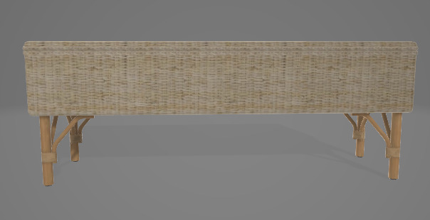 Bamboo Bench 3D Asset 3D model_1