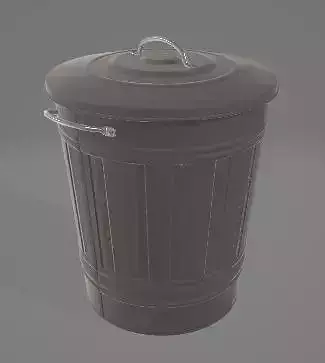 Trash Bin With Lid 3D Asset