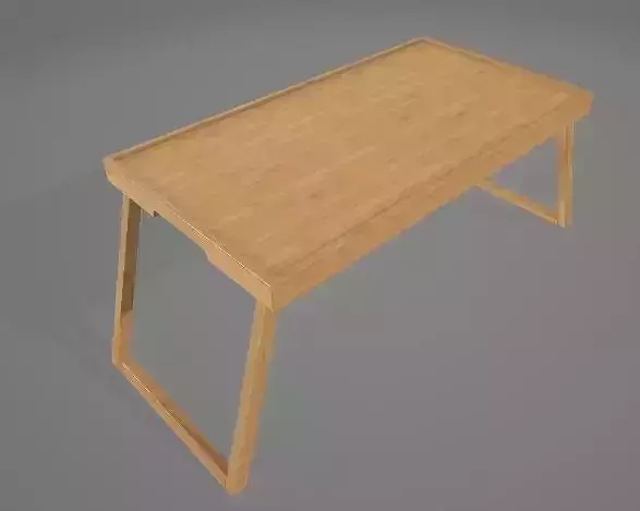 Wood Bed Tray 3D Asset