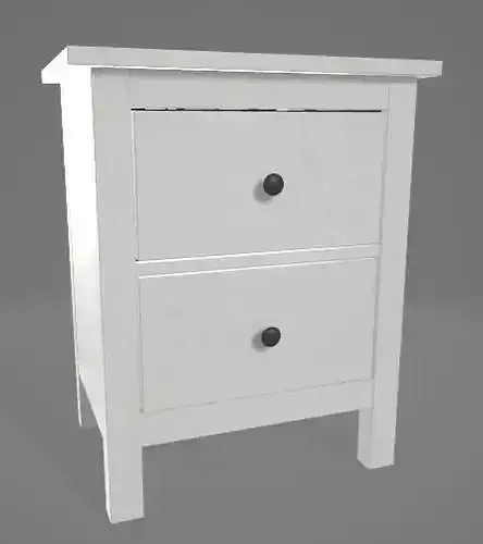White Nightstand 3D Asset