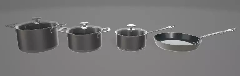 Still Pot With Glass Lid Set 3D Asset 3D model_0