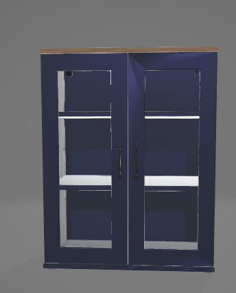 Sofisticated Kitchen Cabinet with Glass 3D Asset 3D model_1