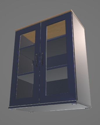 Sofisticated Kitchen Cabinet with Glass 3D Asset 3D model_2