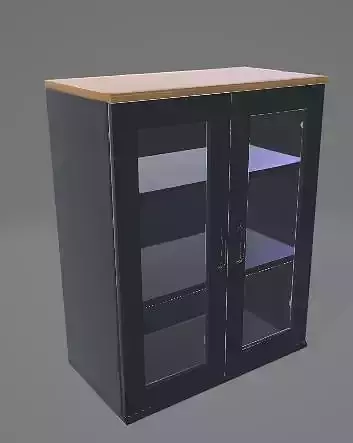 Sofisticated Kitchen Cabinet with Glass 3D Asset