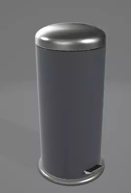 Slender Trash Bin 3D Asset 3D model_0