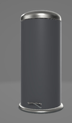 Slender Trash Bin 3D Asset 3D model_1