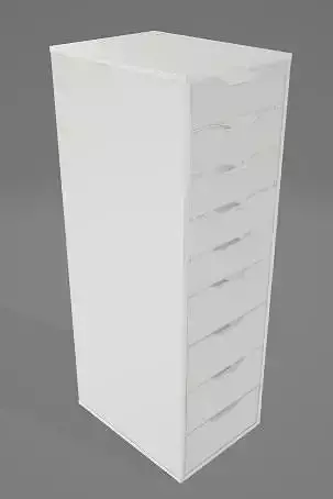Simple White Office Drawer 3D Asset