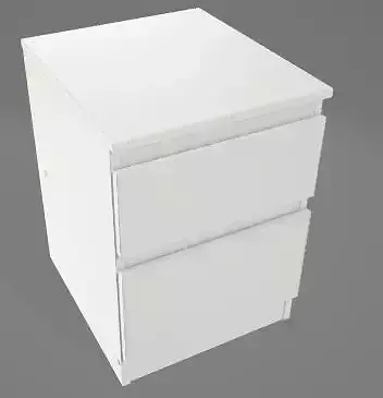 Simple White Nightstand 3D Asset