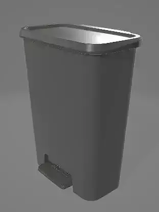 Simple Trash Bin 3D Asset