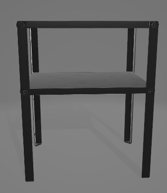 Simple Black Nightstand 3D Asset 3D model_1