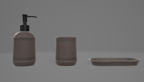 Rustic Soap Dispenser Bathroom Set 3D Asset 3D model_1