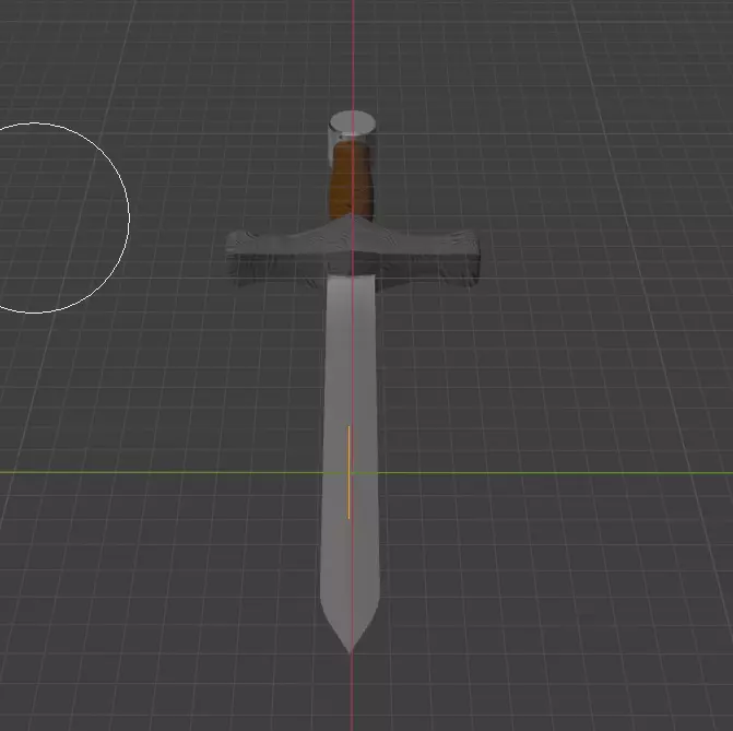 low poly simple sword 3D model_0