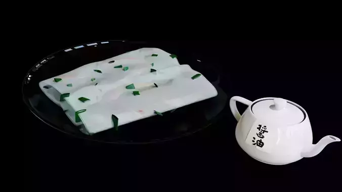 Chinese breakfast food shrimp rice rolls