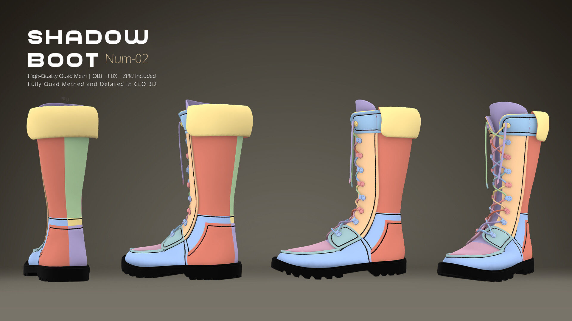 Shadow Boot High-Quality 3D Boots 02 3D model_8