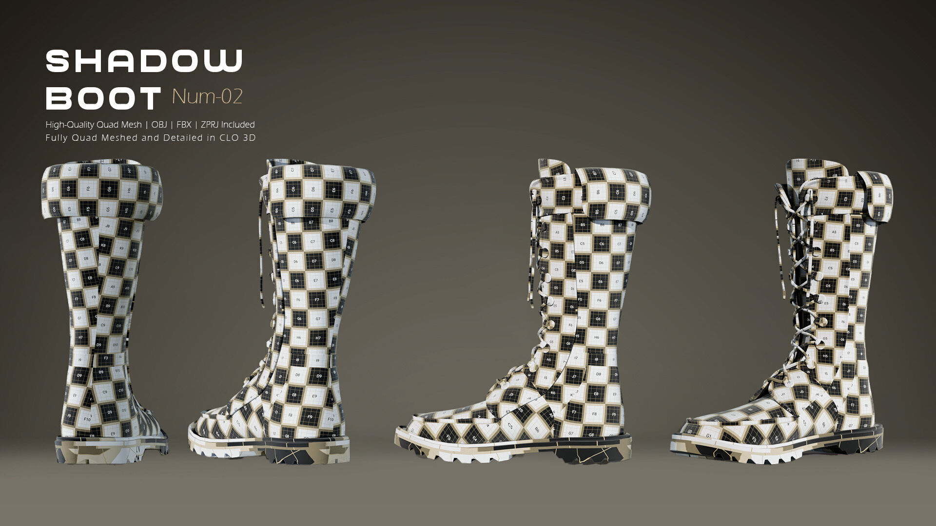 Shadow Boot High-Quality 3D Boots 02 3D model_4