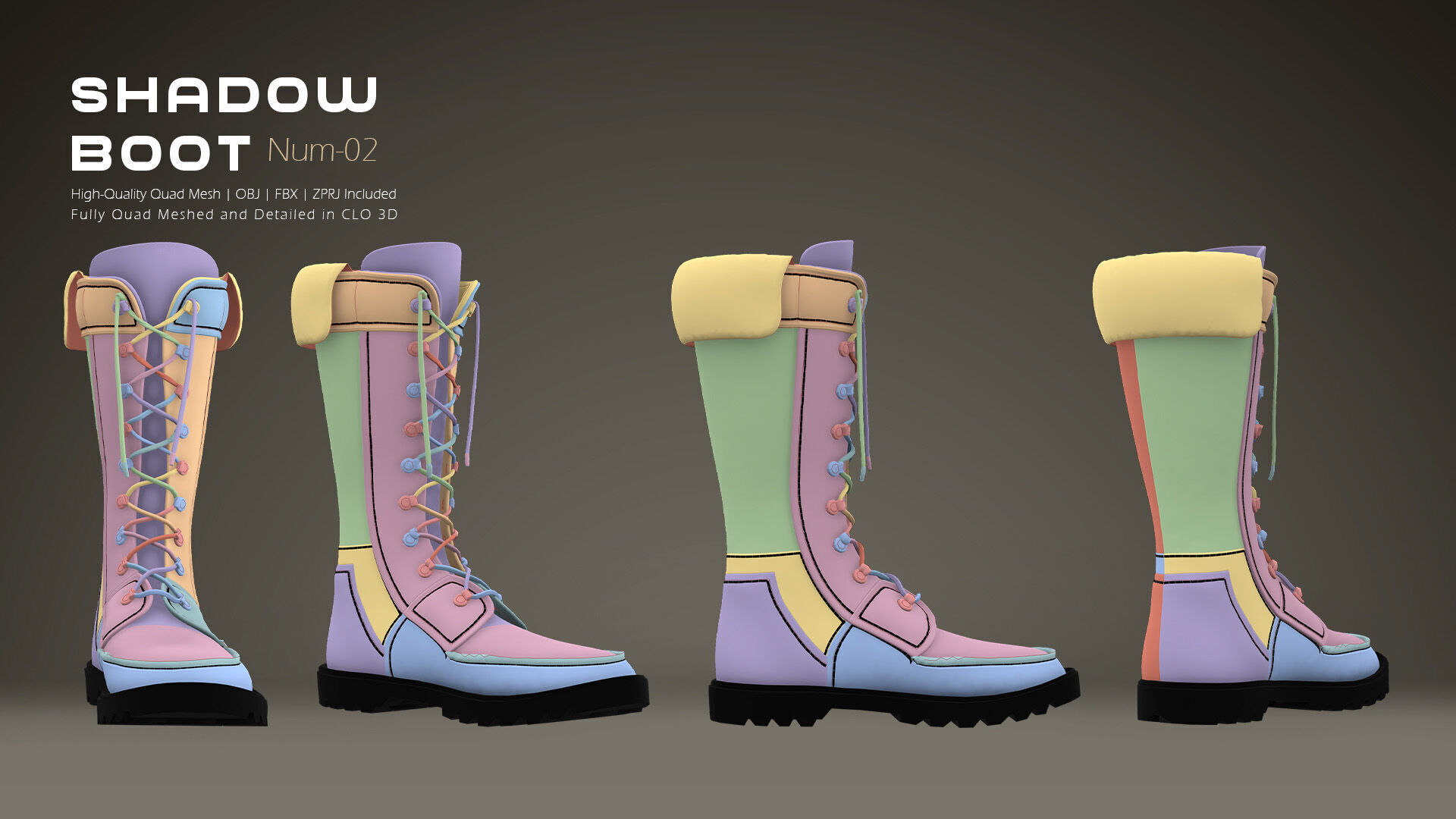 Shadow Boot High-Quality 3D Boots 02 3D model_7