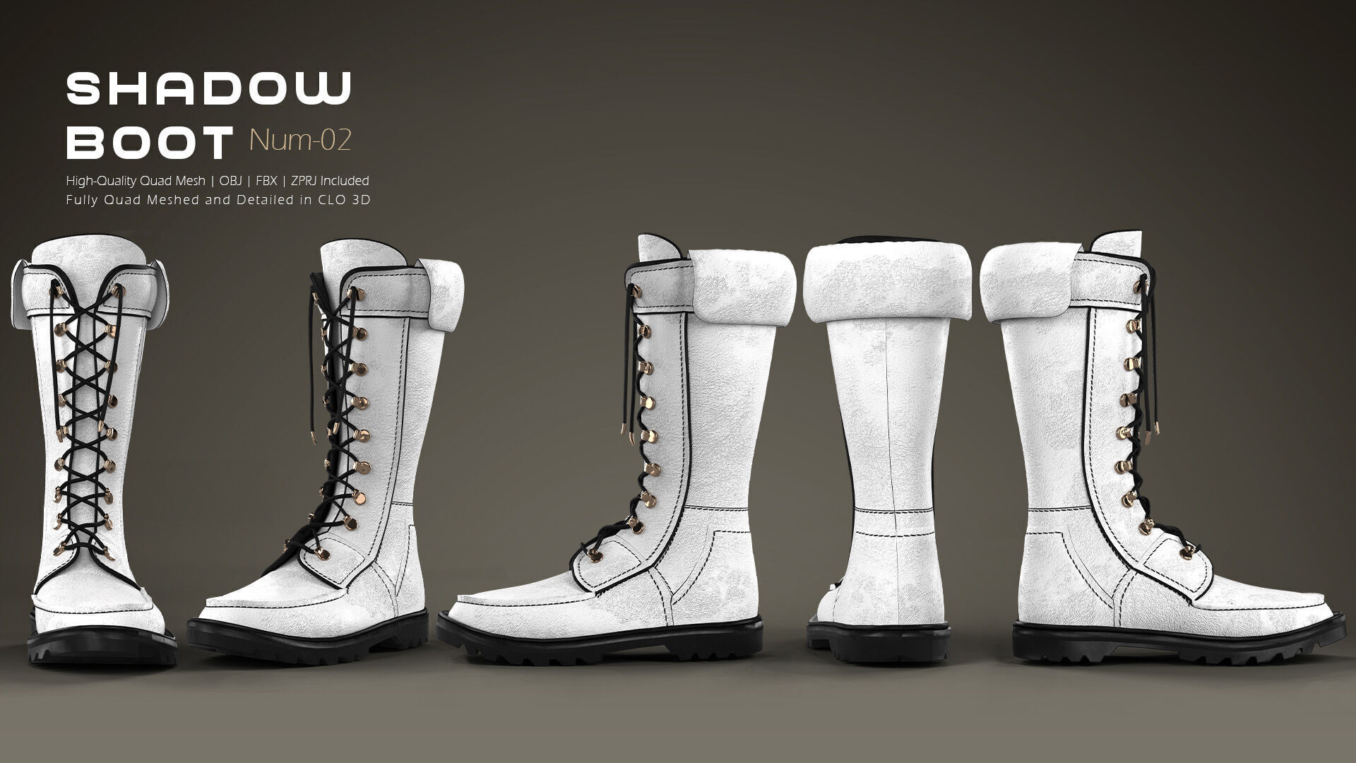 Shadow Boot High-Quality 3D Boots 02 3D model_2