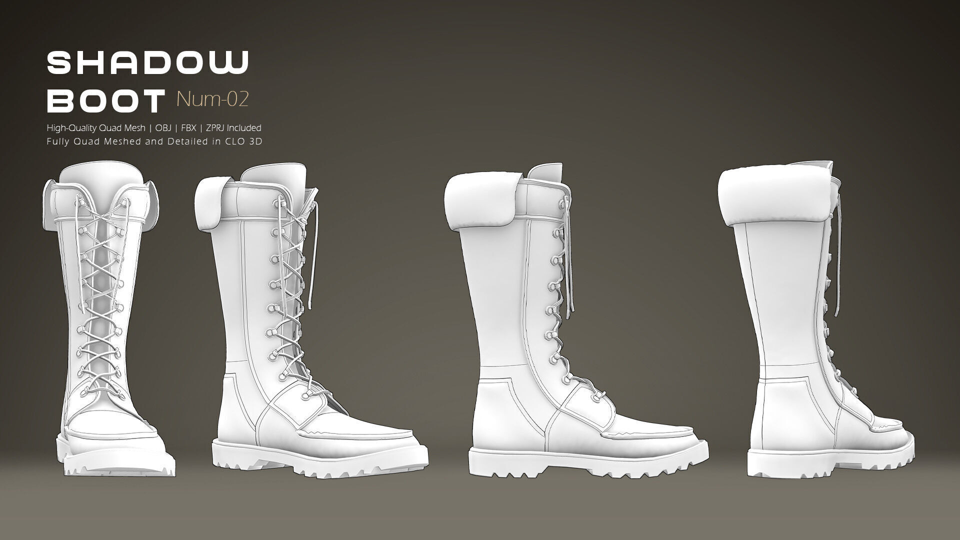 Shadow Boot High-Quality 3D Boots 02 3D model_5