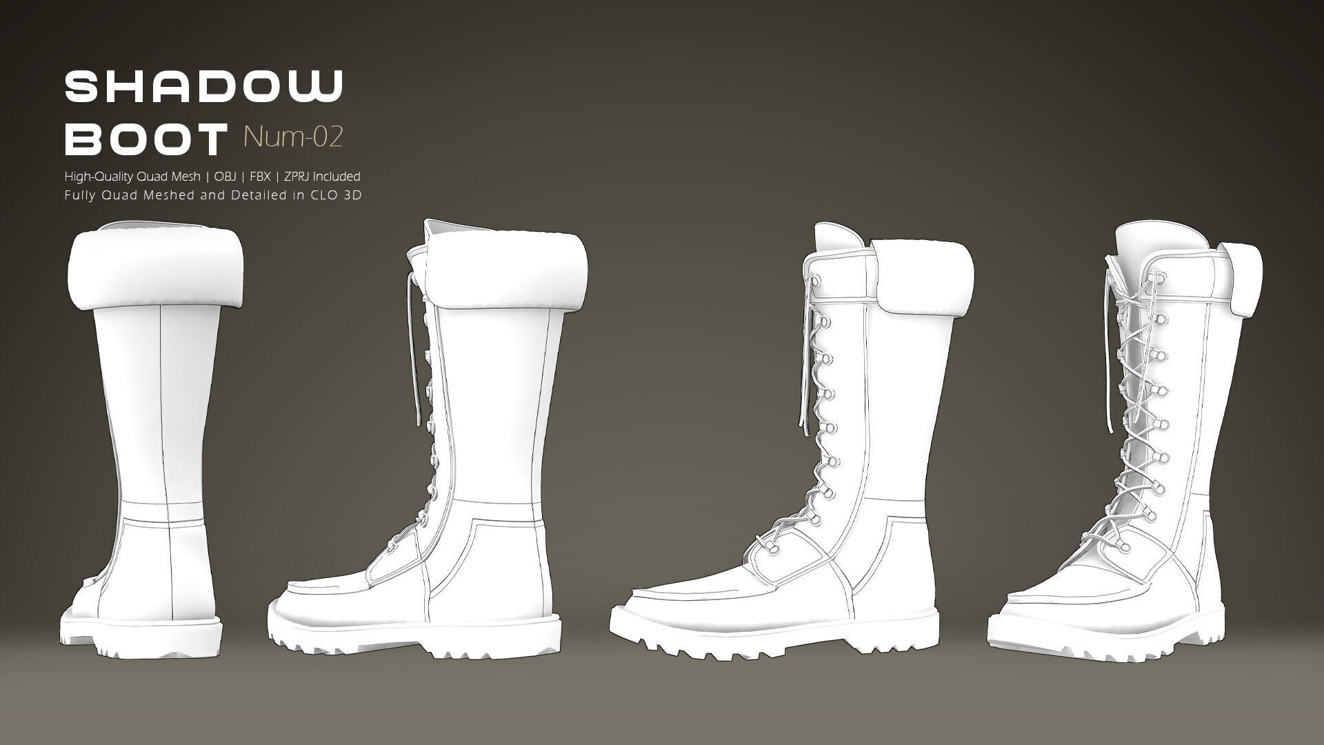 Shadow Boot High-Quality 3D Boots 02 3D model_6