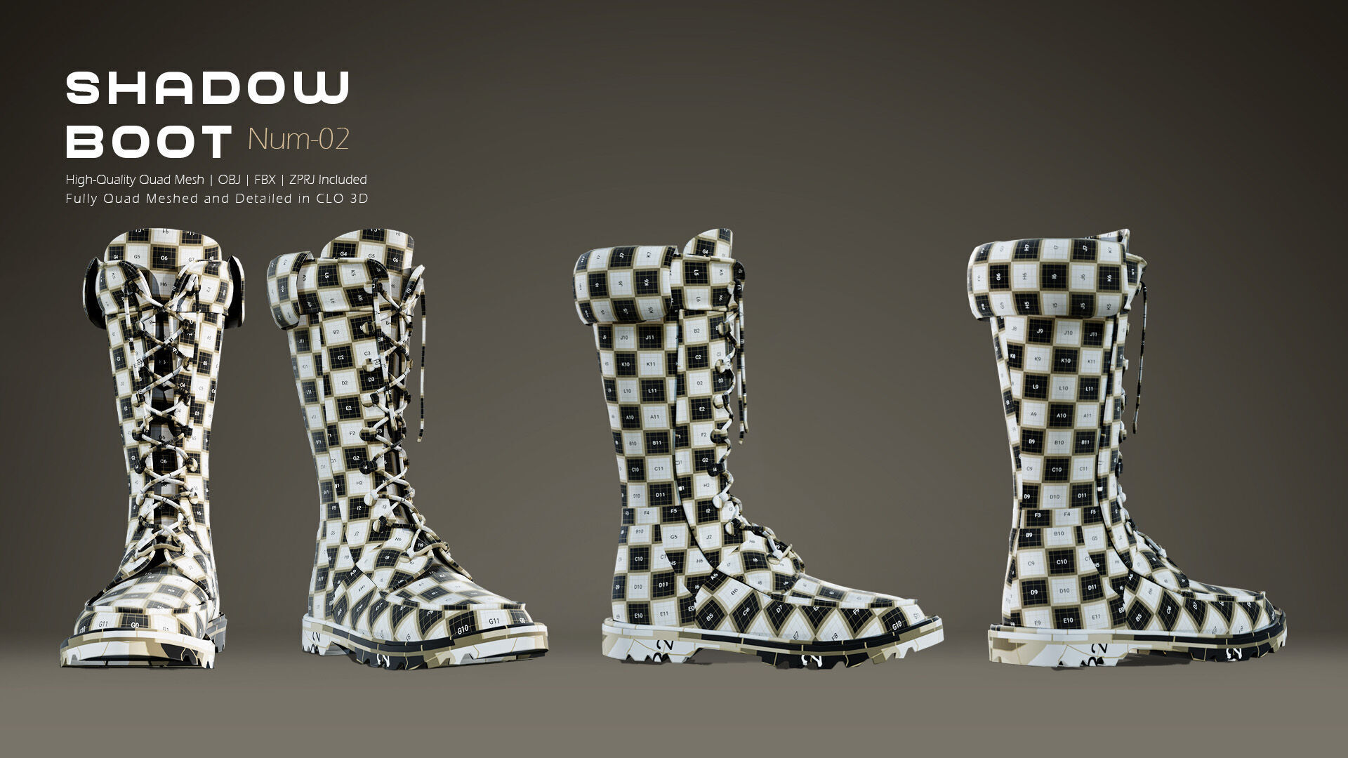Shadow Boot High-Quality 3D Boots 02 3D model_3