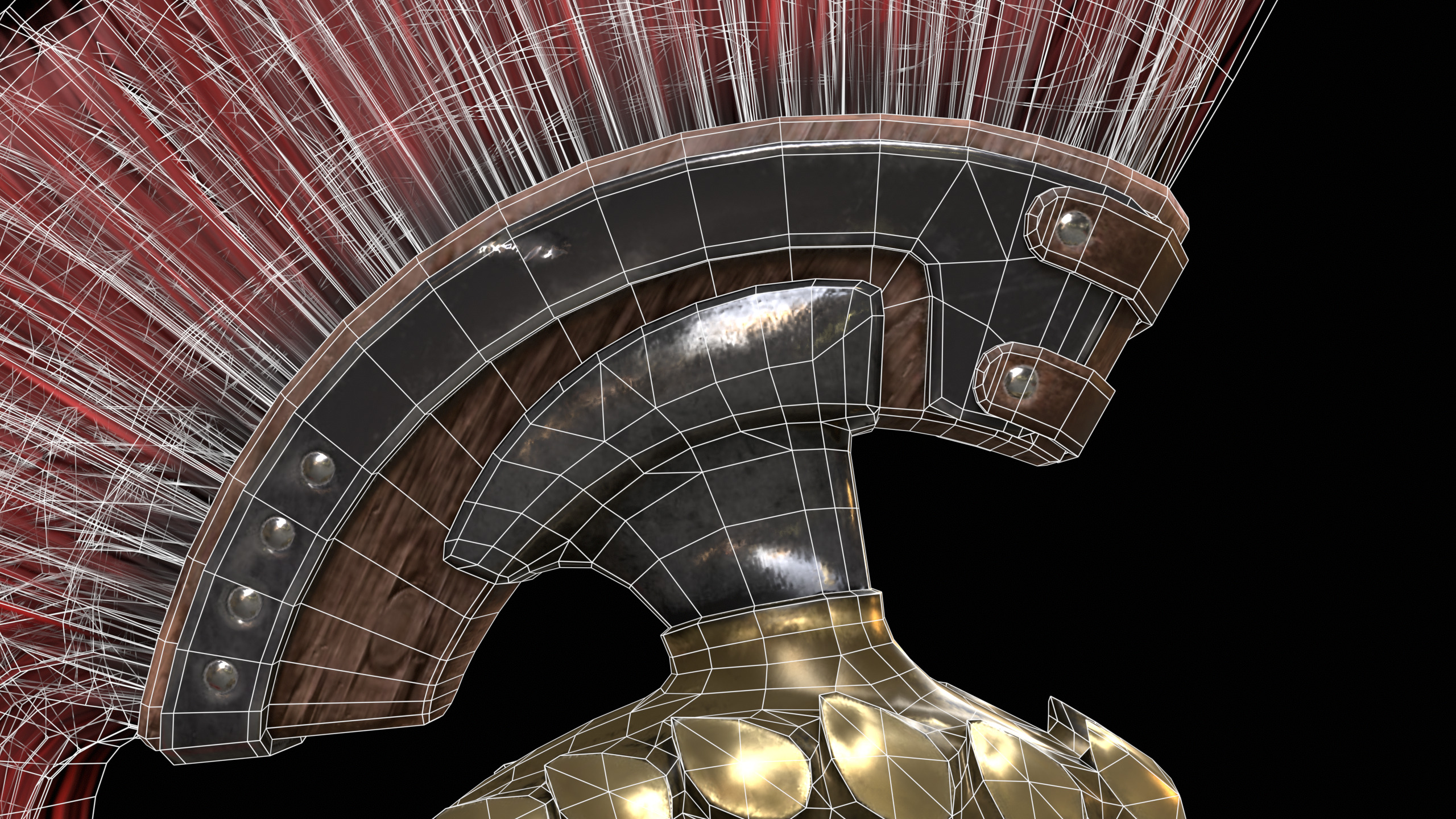 Spartans Warrior Helmet PBR Low-poly 3D model_14