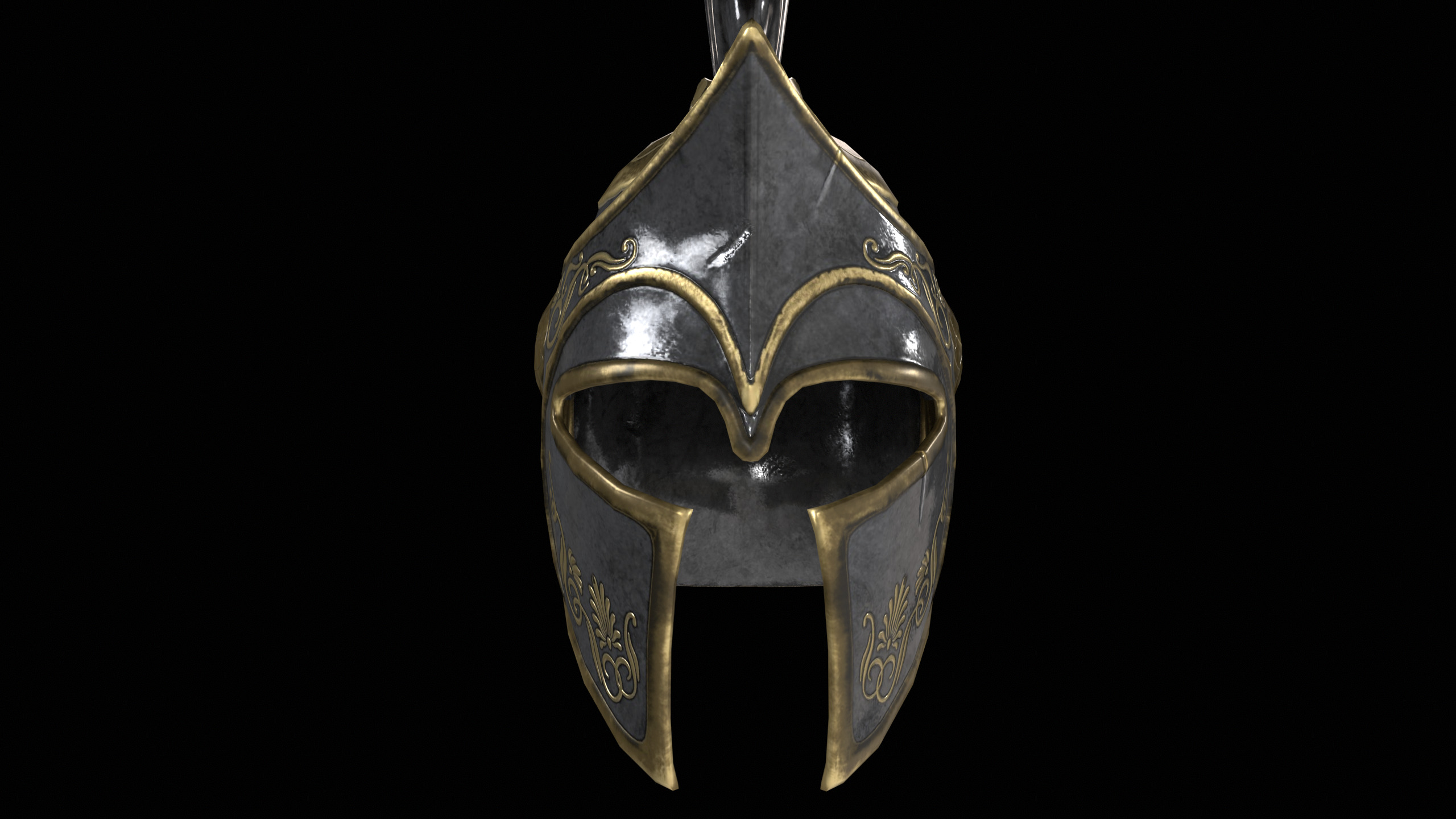 Spartans Warrior Helmet PBR Low-poly 3D model_4