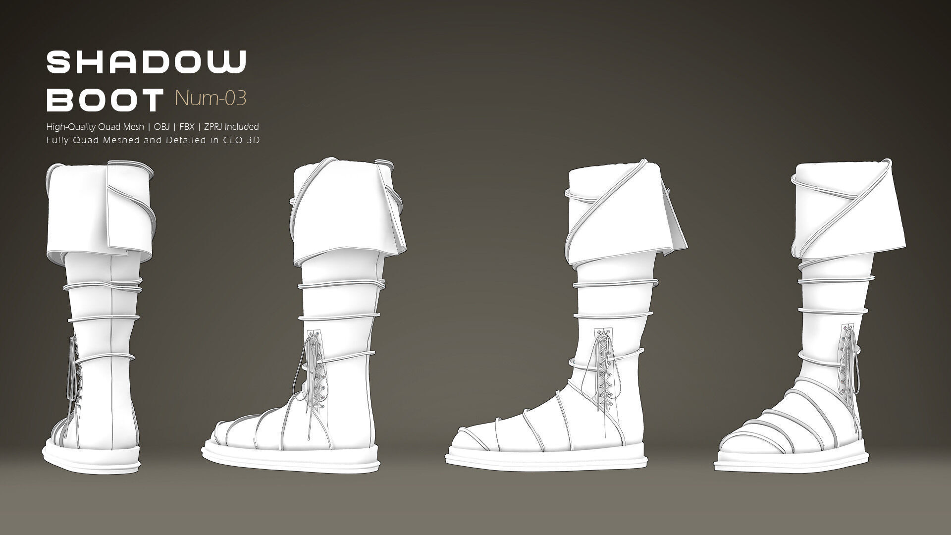 Shadow Boot High-Quality 3D Boots 03 3D model_6