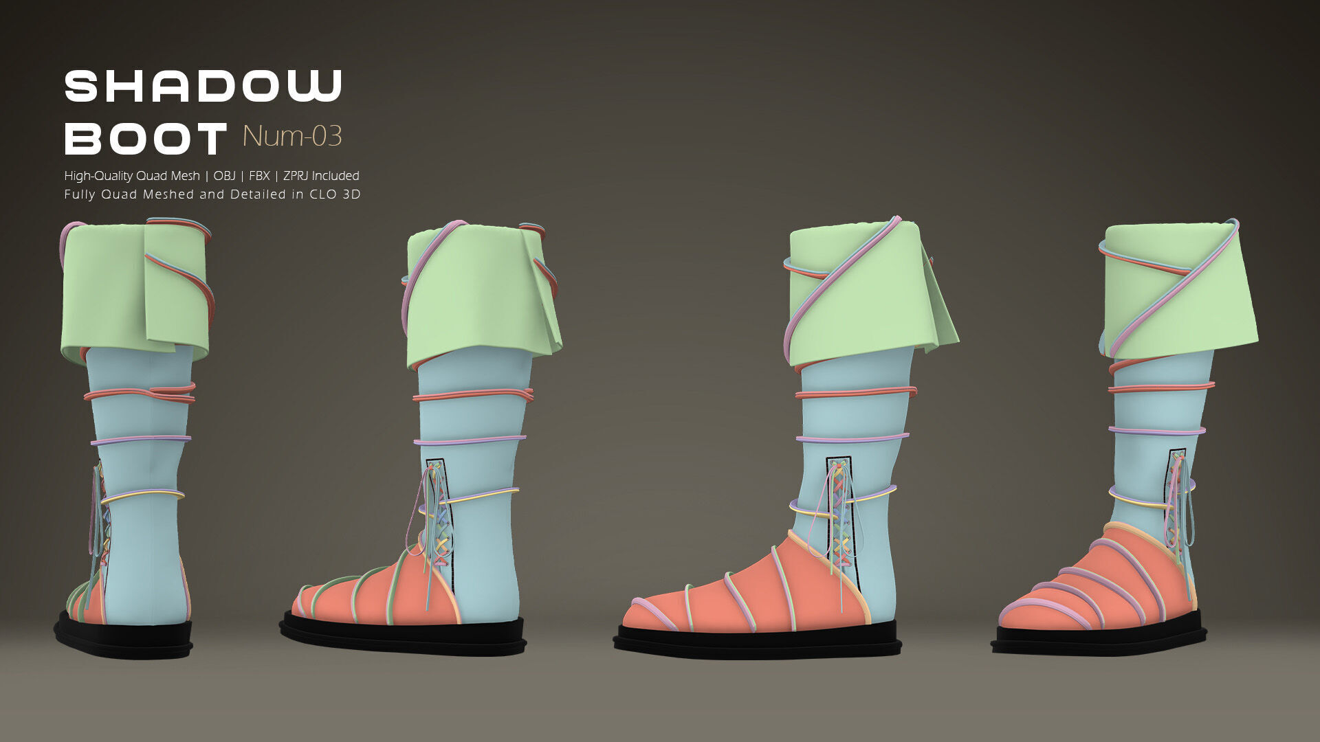 Shadow Boot High-Quality 3D Boots 03 3D model_8