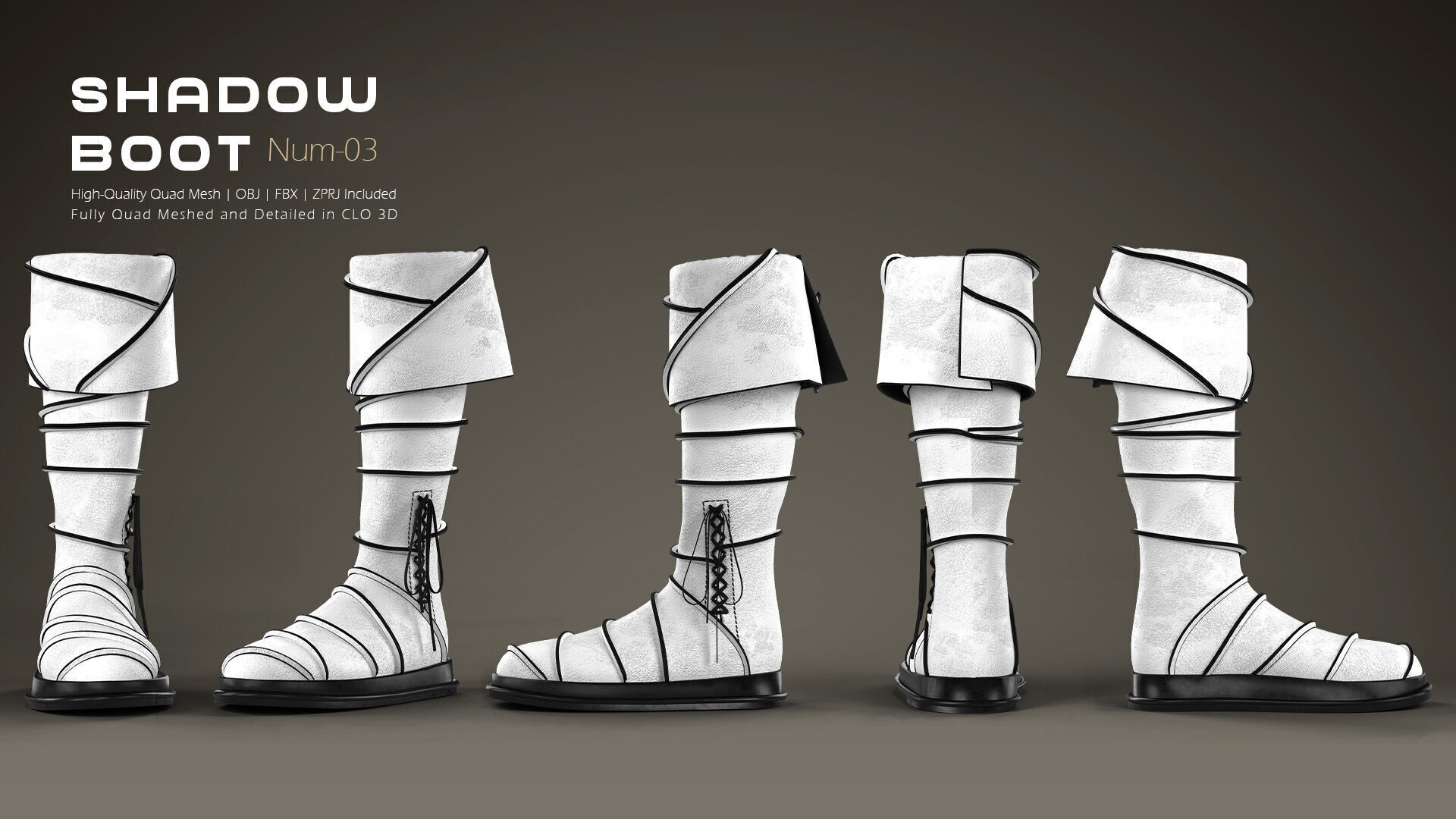 Shadow Boot High-Quality 3D Boots 03 3D model_2