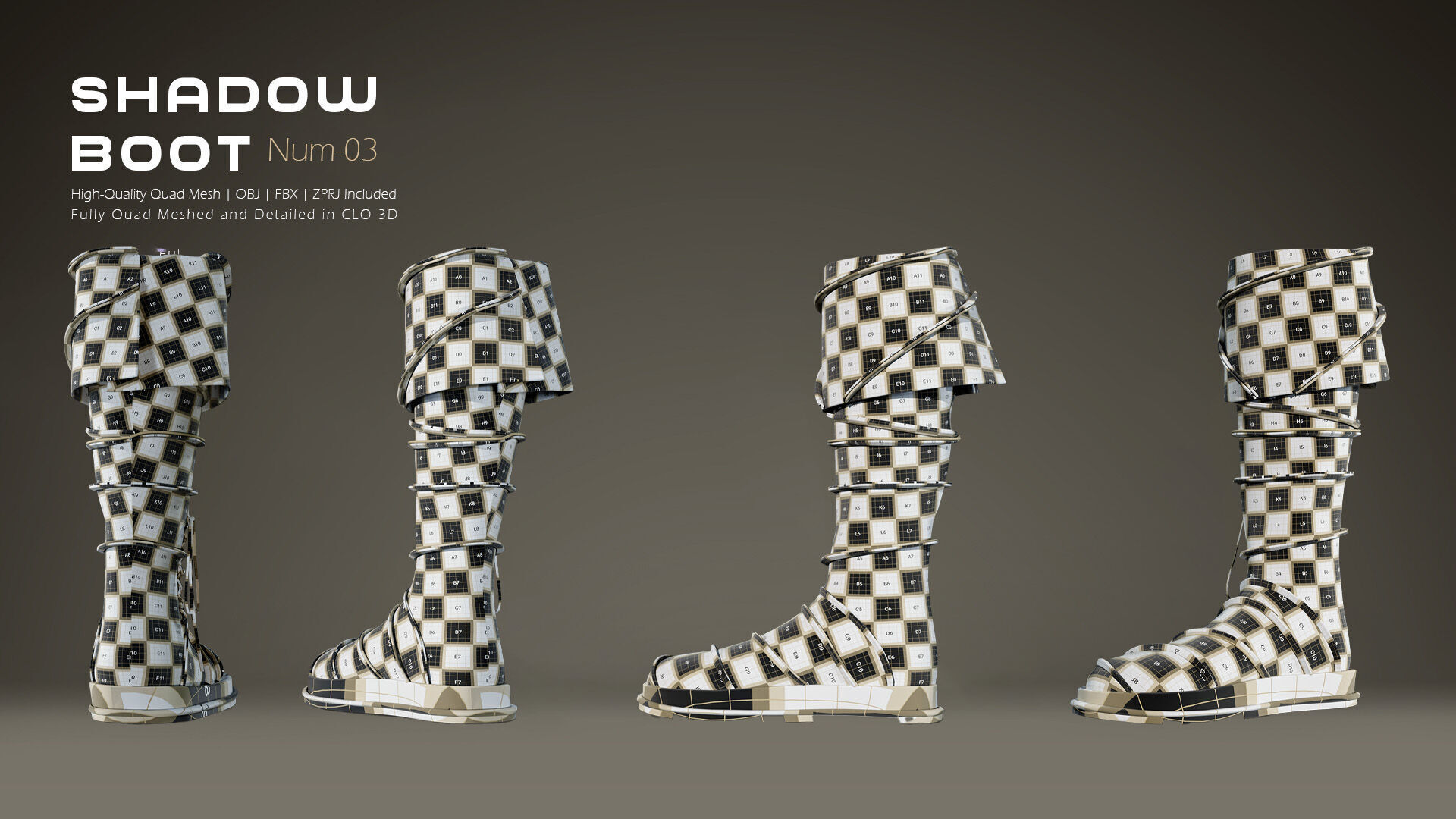 Shadow Boot High-Quality 3D Boots 03 3D model_4