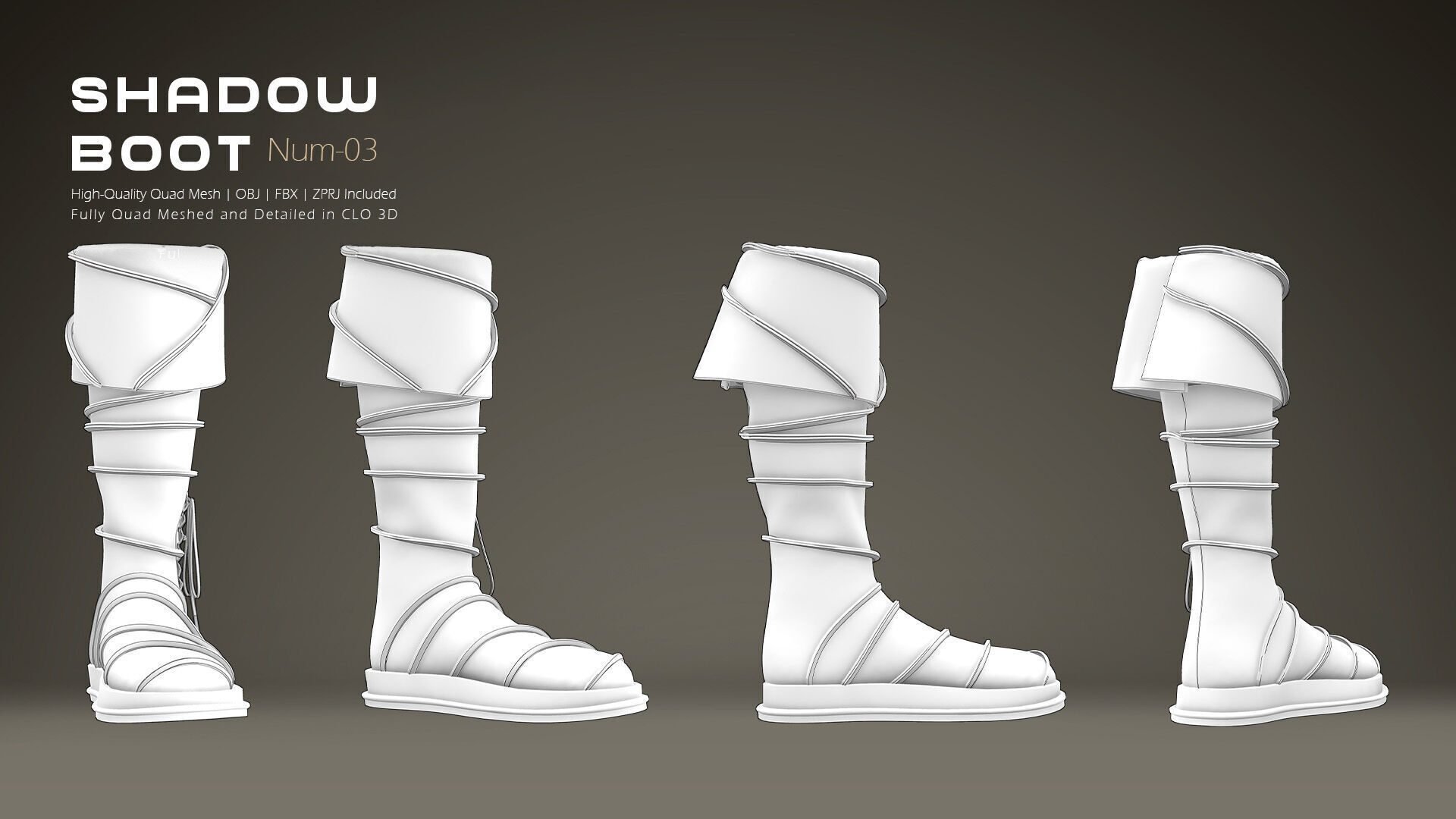 Shadow Boot High-Quality 3D Boots 03 3D model_5
