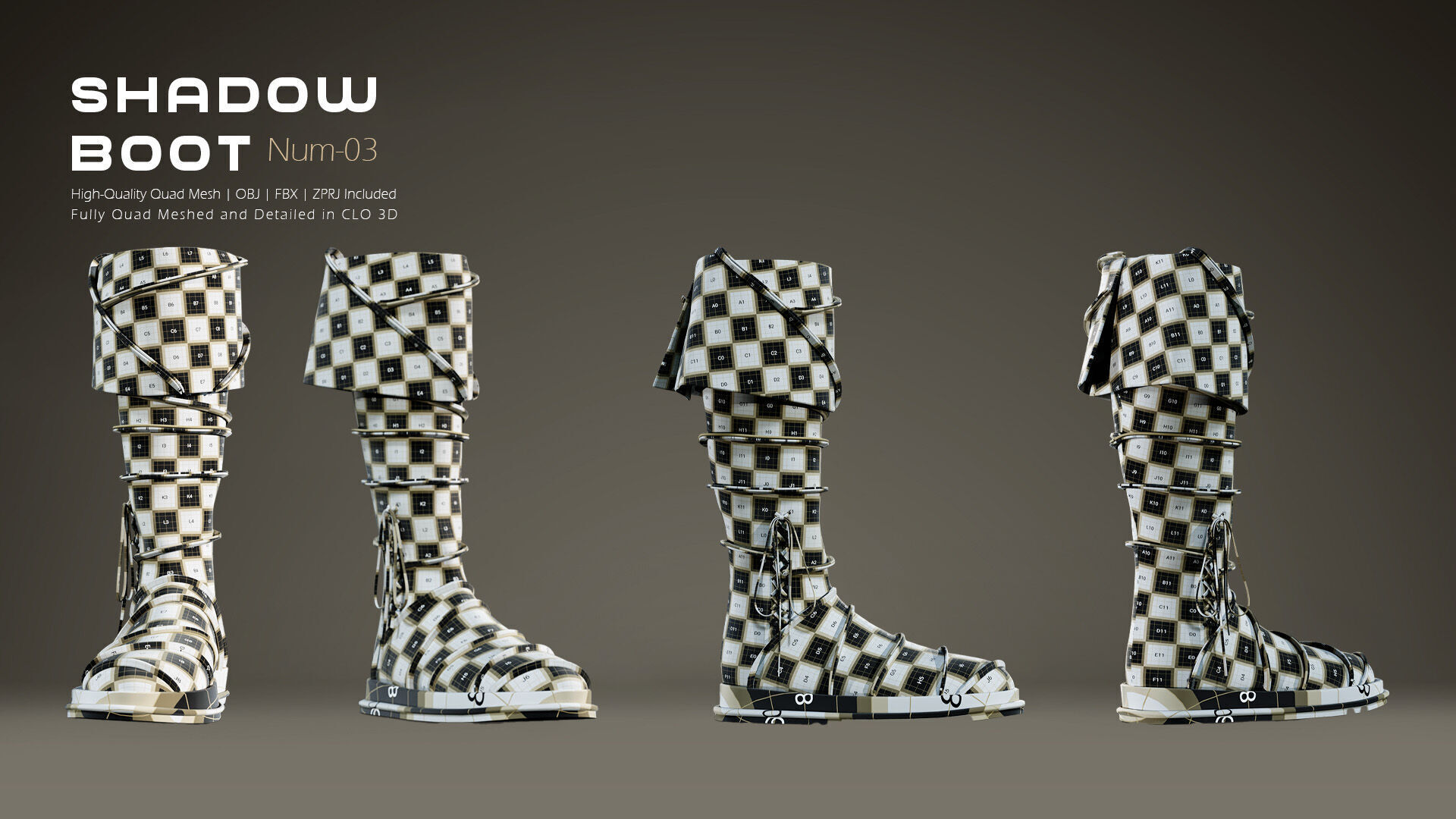 Shadow Boot High-Quality 3D Boots 03 3D model_3