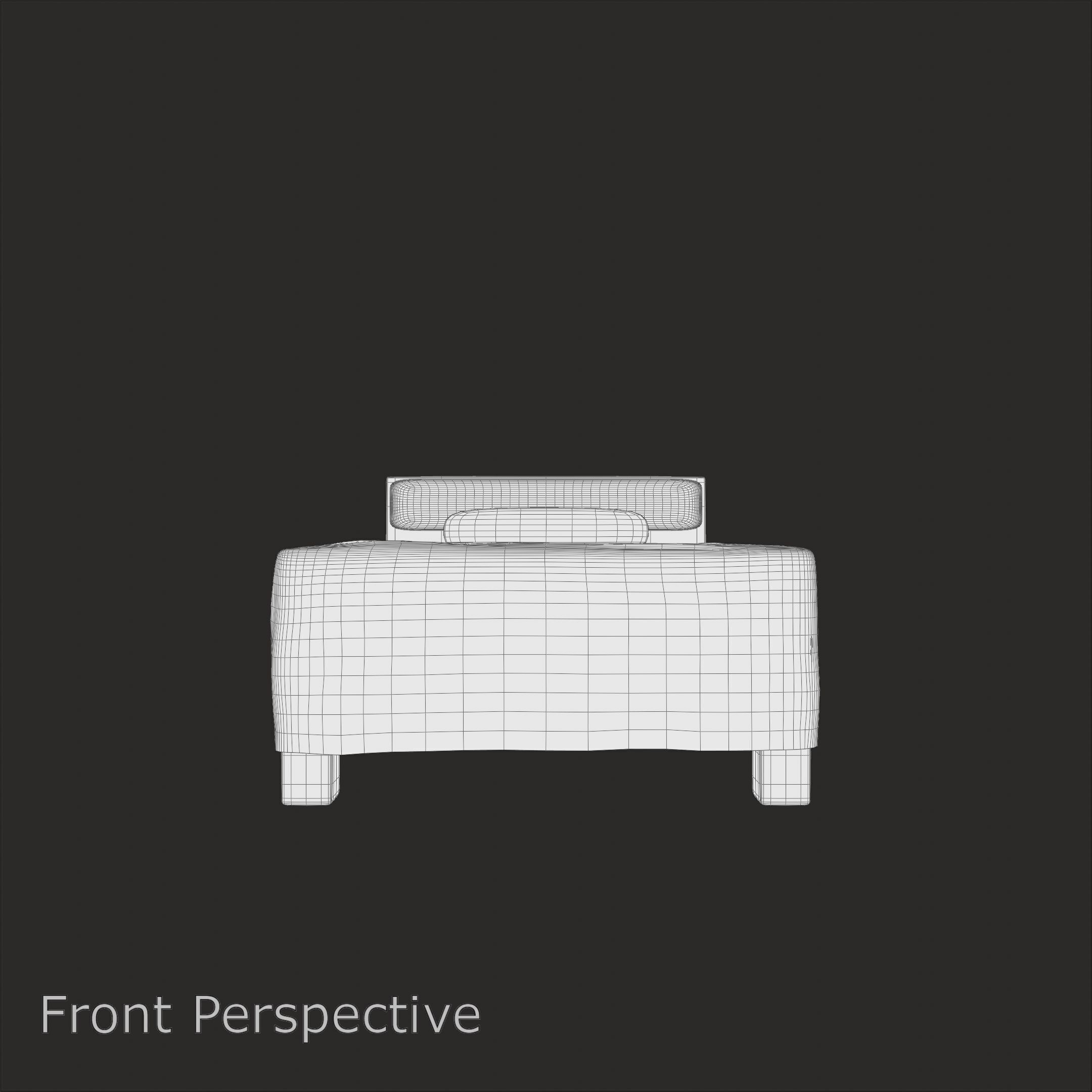 Single Bed with Pink Blanket High-Quality PBR 3D Model 3D model_7