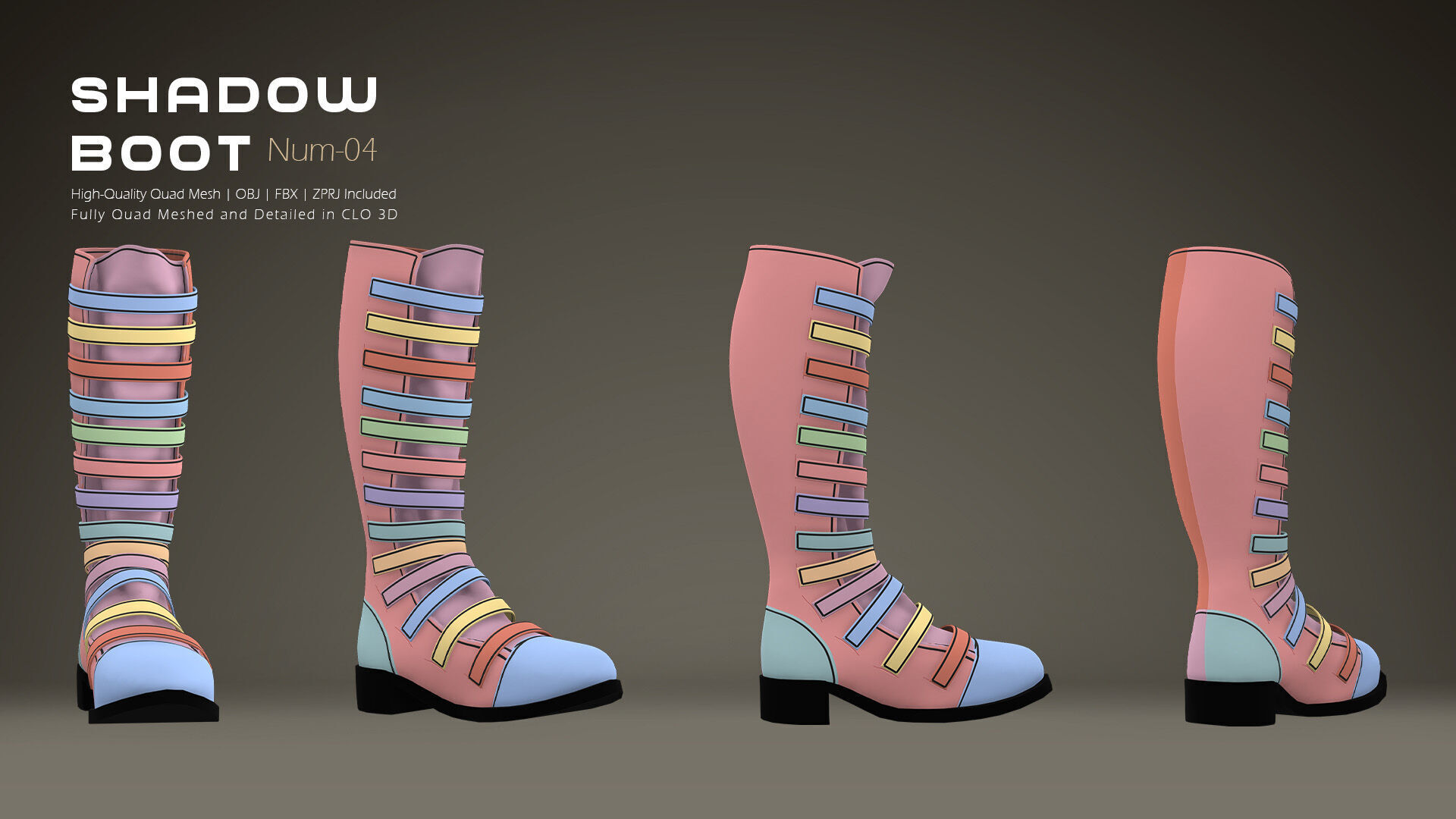 Shadow Boot High-Quality 3D Boots 04 3D model_7