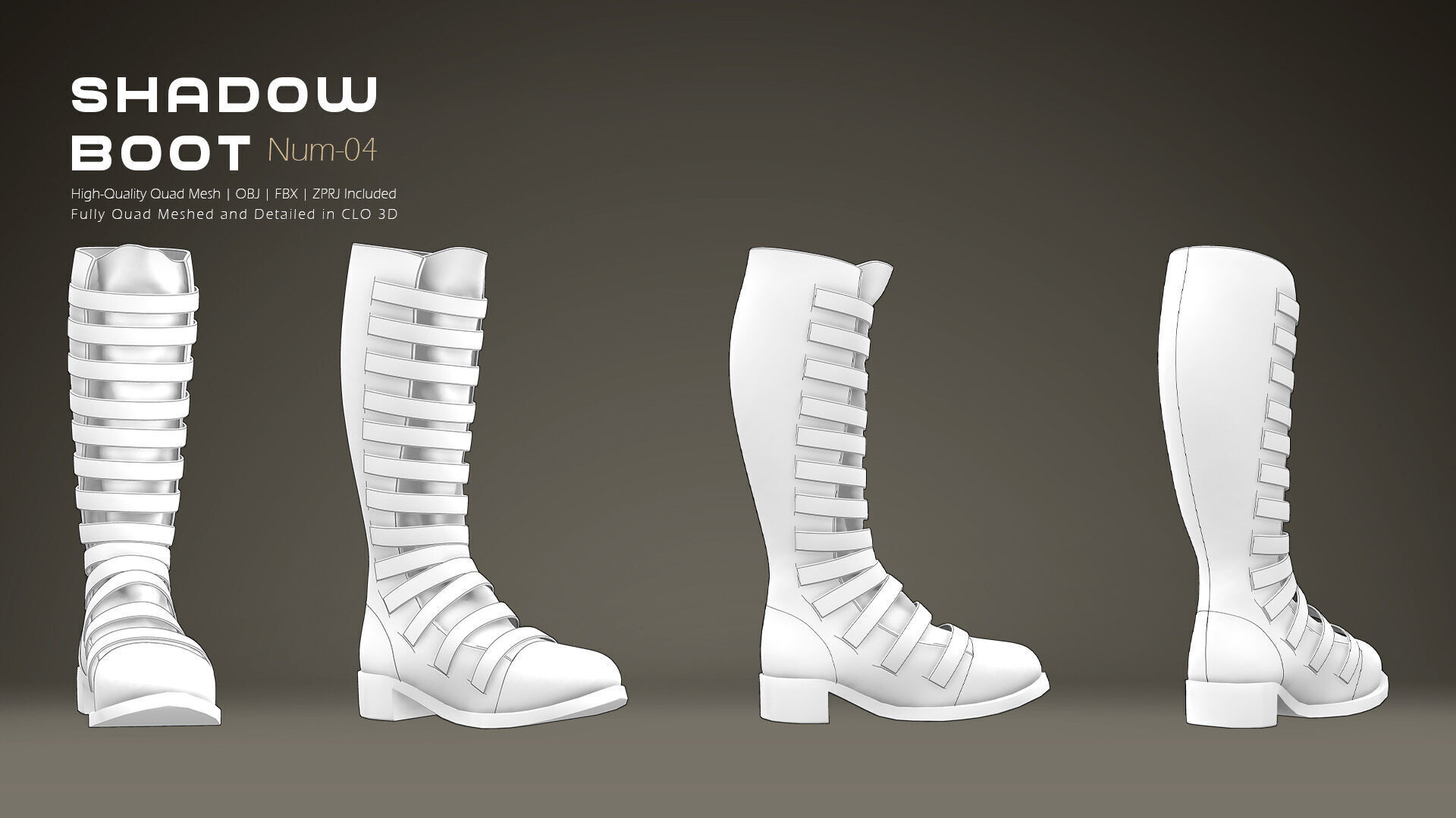 Shadow Boot High-Quality 3D Boots 04 3D model_5