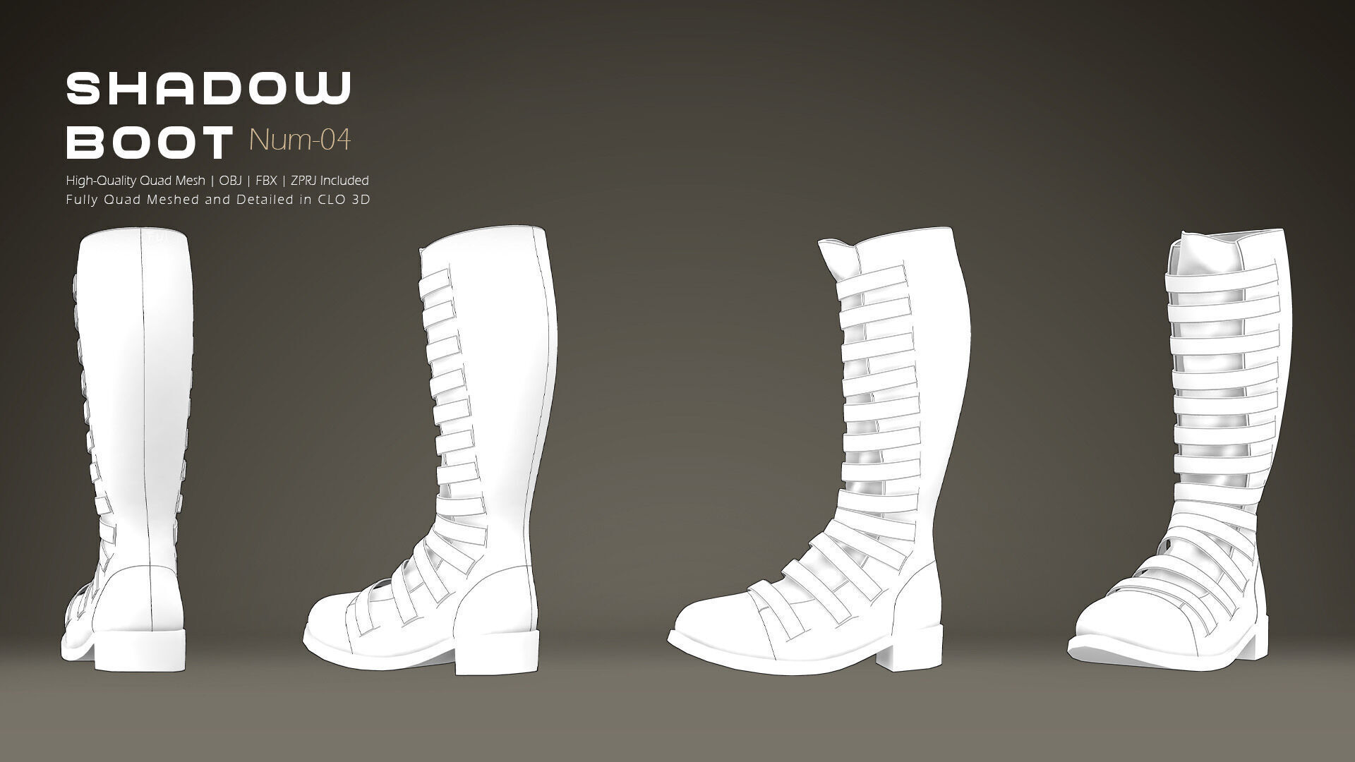 Shadow Boot High-Quality 3D Boots 04 3D model_6