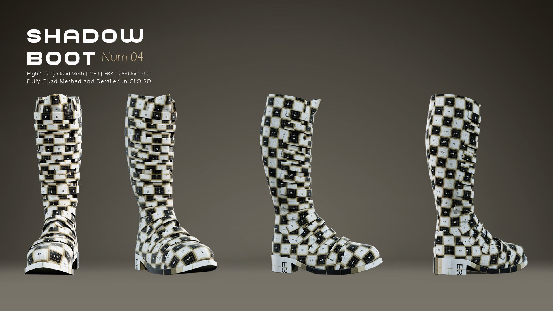Shadow Boot High-Quality 3D Boots 04 3D model_3