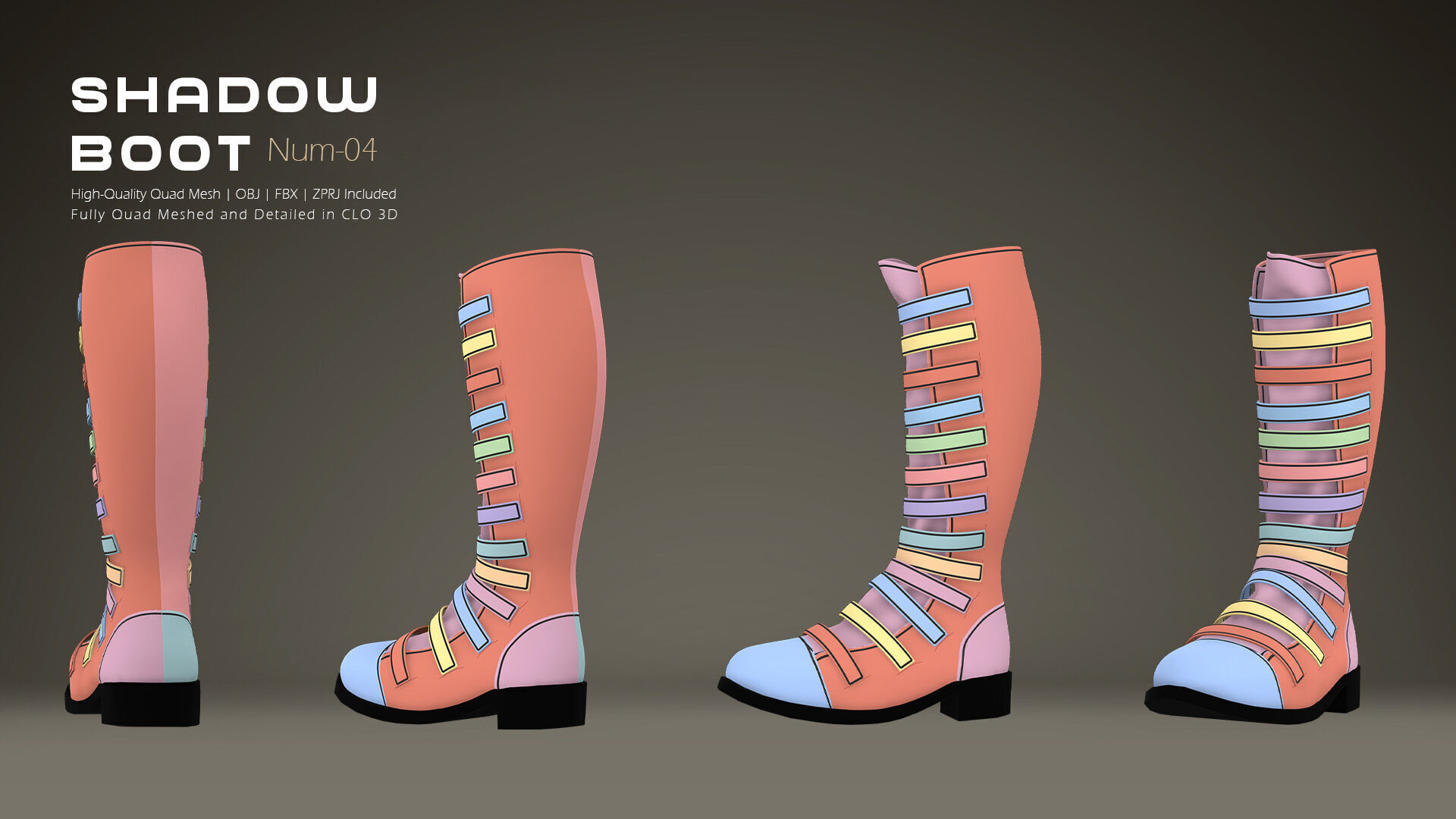 Shadow Boot High-Quality 3D Boots 04 3D model_8