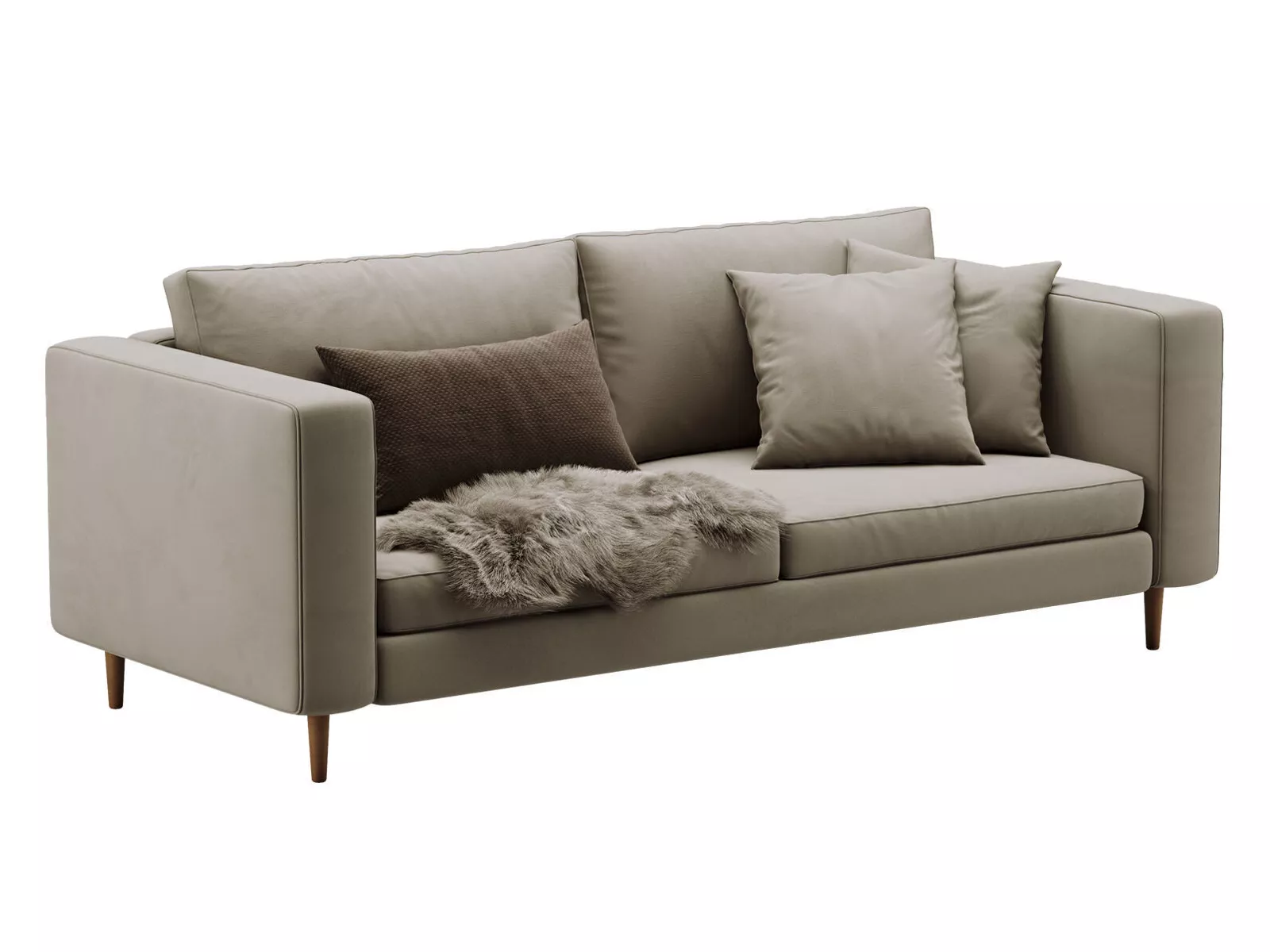 Indivi Modern Upholstered Sofa - Living Room 3D Model 3D model