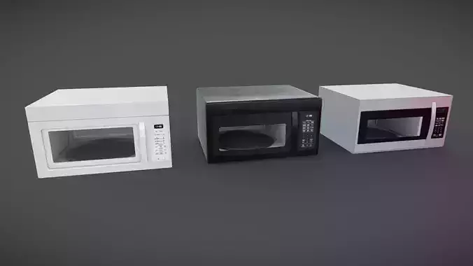 Overhead Microwaves Low-poly 3D model