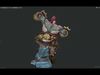 Dwarf warrior Low-poly 3D model_1