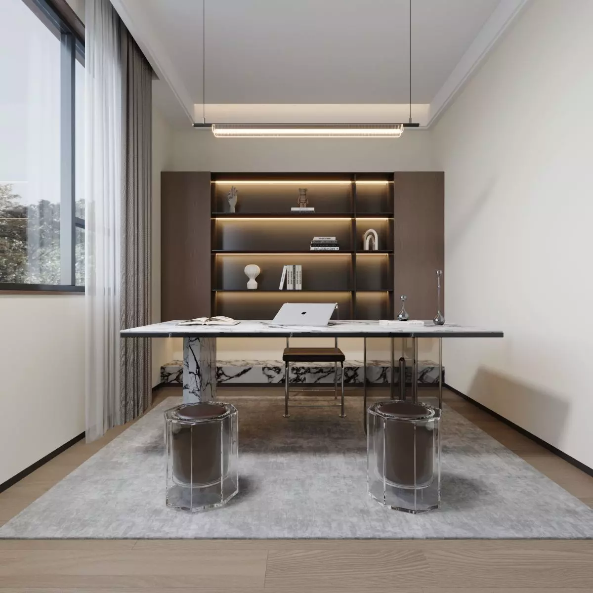 office room Free 3D model_0