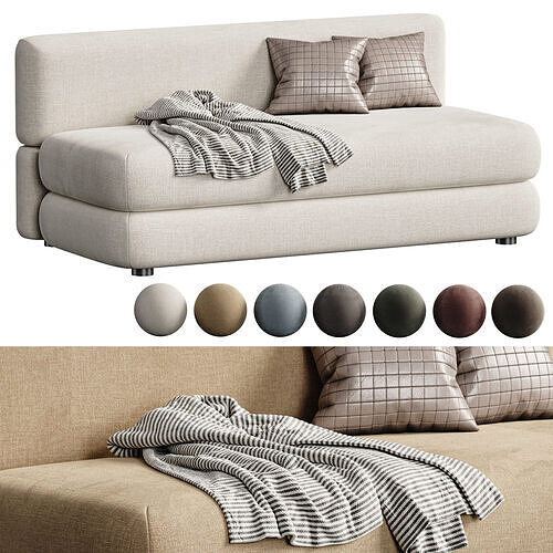 Sofa straight Brera 9 3D model