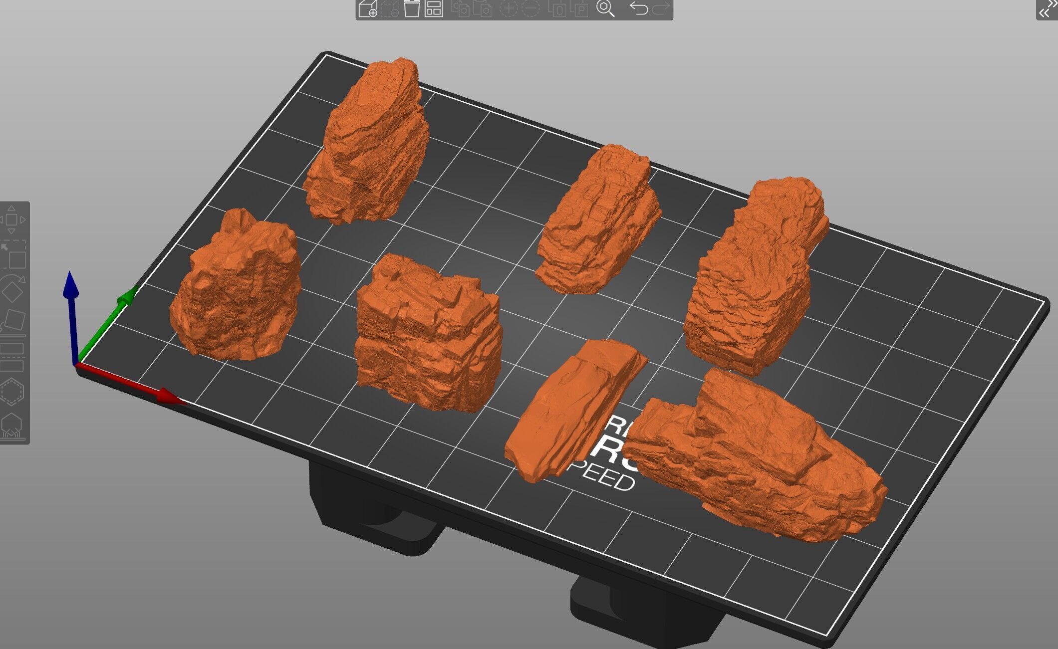 Cliff rock Face DIorama TTG pack 3D print model_8